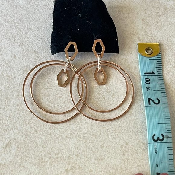 Luv AJ Rose Gold Hoop Earrings - Picture 5 of 5